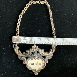 antique vintage enamel decanter tag hand painted